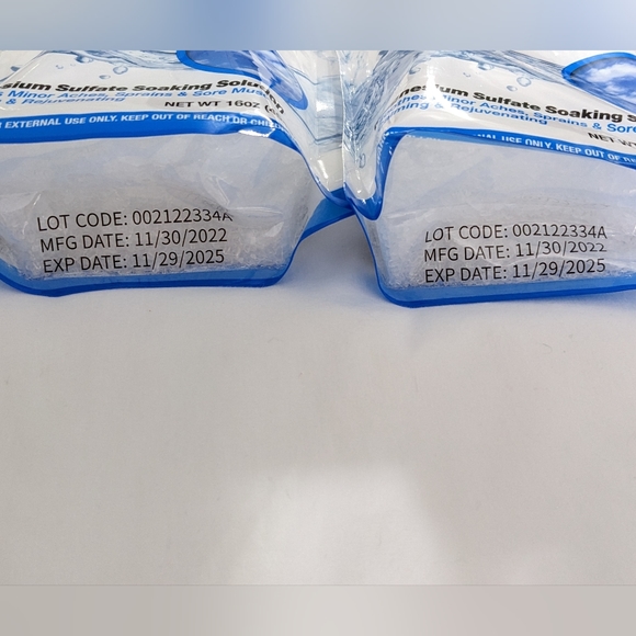 Amoray Natural Epsom Salts Bath Crystals, Unscented, Bundle of 2, 16 oz., NEW - Picture 3 of 3